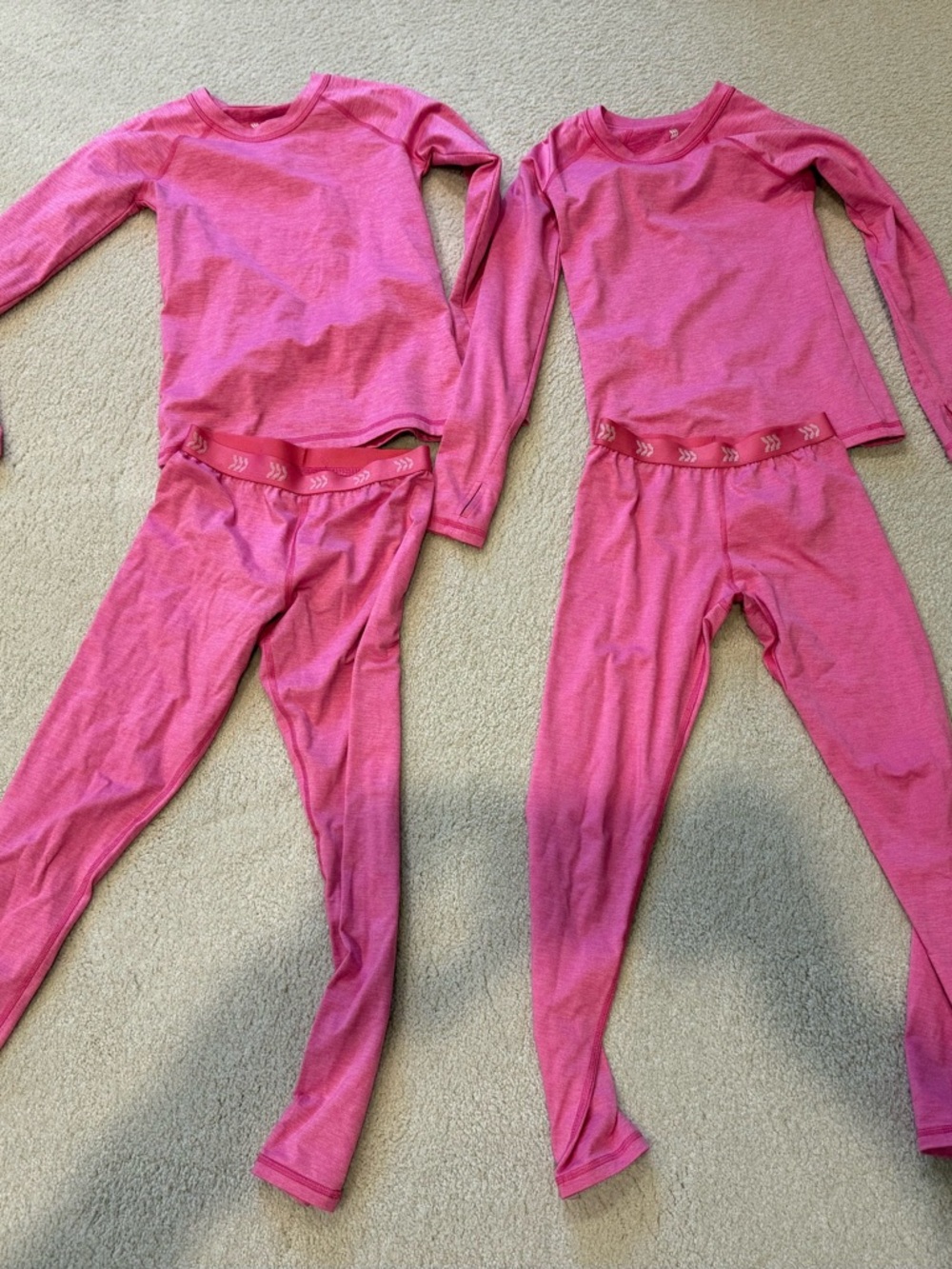 All In Motion Pink Girls Warm Ski Thermals Size 8